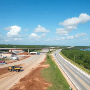 Construction site for I-95 interchange at Pioneer Trail