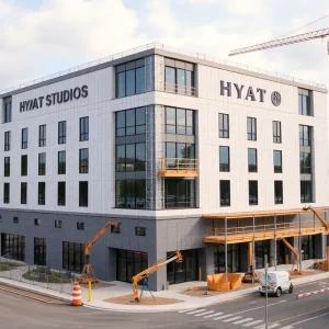 Construction site of Hyatt Studios Hotel in Tallahassee