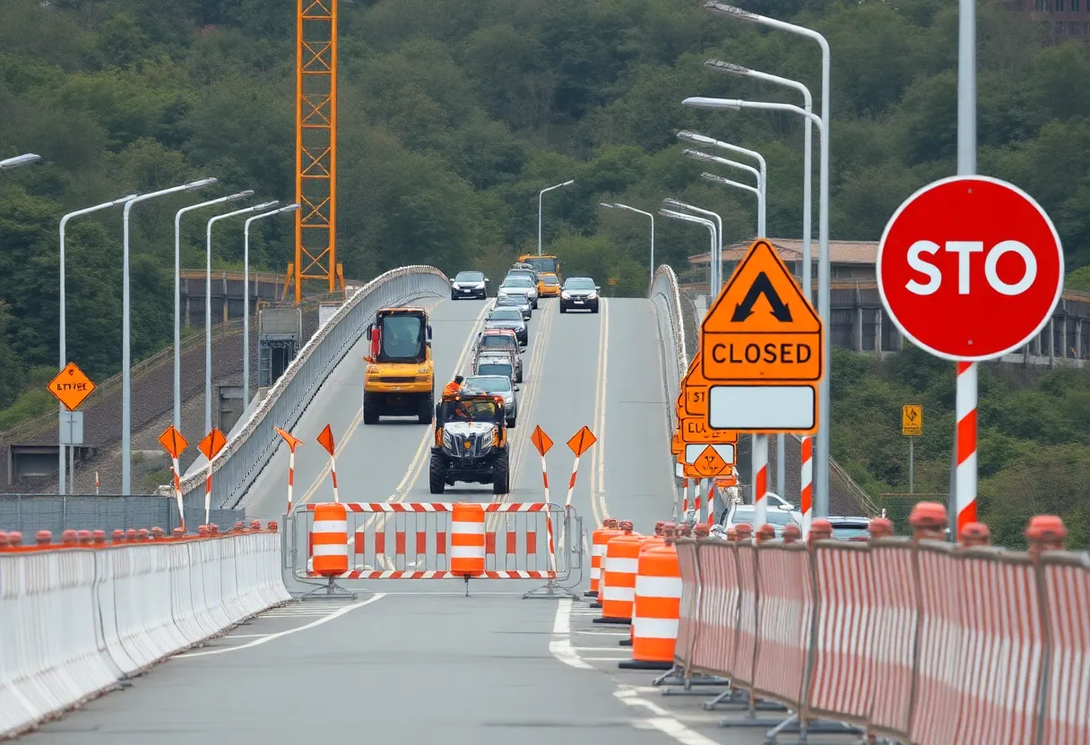 Construction site of a bridge in Texas